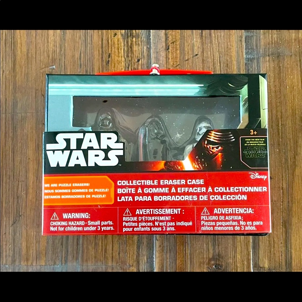 Star Wars Force Awakens Kylo Ren Phasma Stormtrooper Collectible Eraser Tin NEW